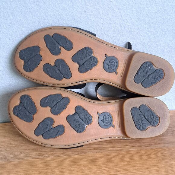 Born Janya Sandals Women's 8 Black Leather Comfort Ankle Buckle Strap Mary Jane - Picture 7 of 11